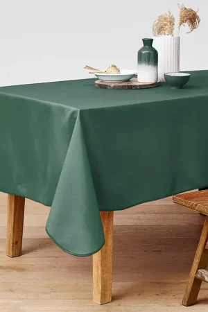 Nappe en tissu unie 'Glory' vert kaki Offre Du Jour